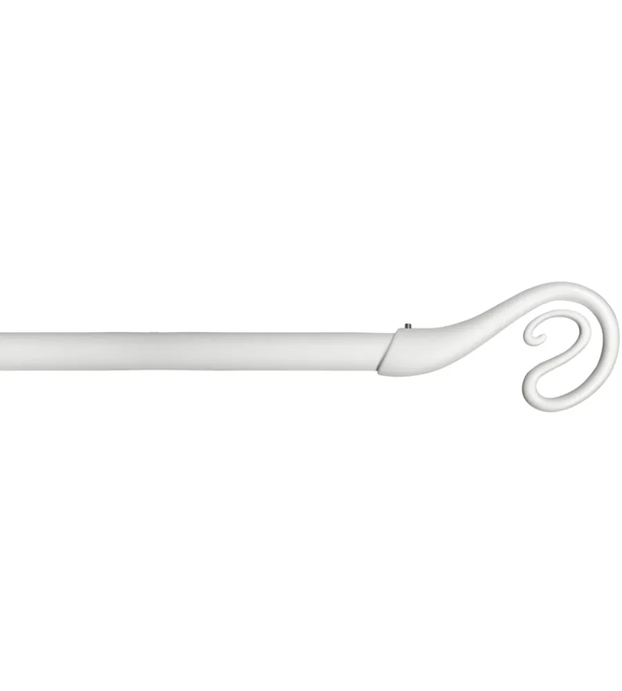 Tessile D'Arredo- Tubo tenda in acciaio colore bianco estensibile da 120 a 210 cm. con terminale nairobi