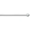 Tessile D'Arredo- Tubo tenda in acciaio colore bianco estensibile da 120 a 210 cm. con terminale a bulbo