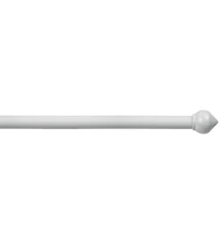 Tessile D'Arredo- Tubo tenda in acciaio colore bianco estensibile da 120 a 210 cm. con terminale a bulbo