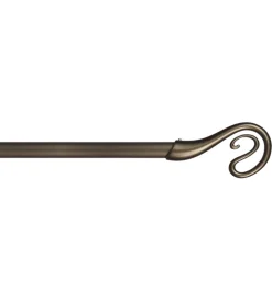 Tessile D'Arredo- Tubo tenda in acciaio colore bronzo estensibile da 120 a 210 cm. con terminale nairobi