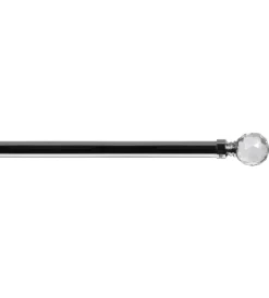 Tessile D'Arredo|Tubo tenda in acciaio lucido estensibile da 120 a 210 cm. con terminale tipo swarovsky