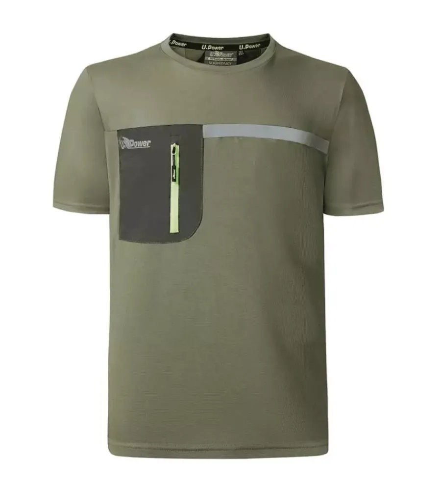T-Shirt E Camicie|T-Shirt E Camicie-U-Power t-shirt da lavoro manica corta christal burnt olive, tg xl