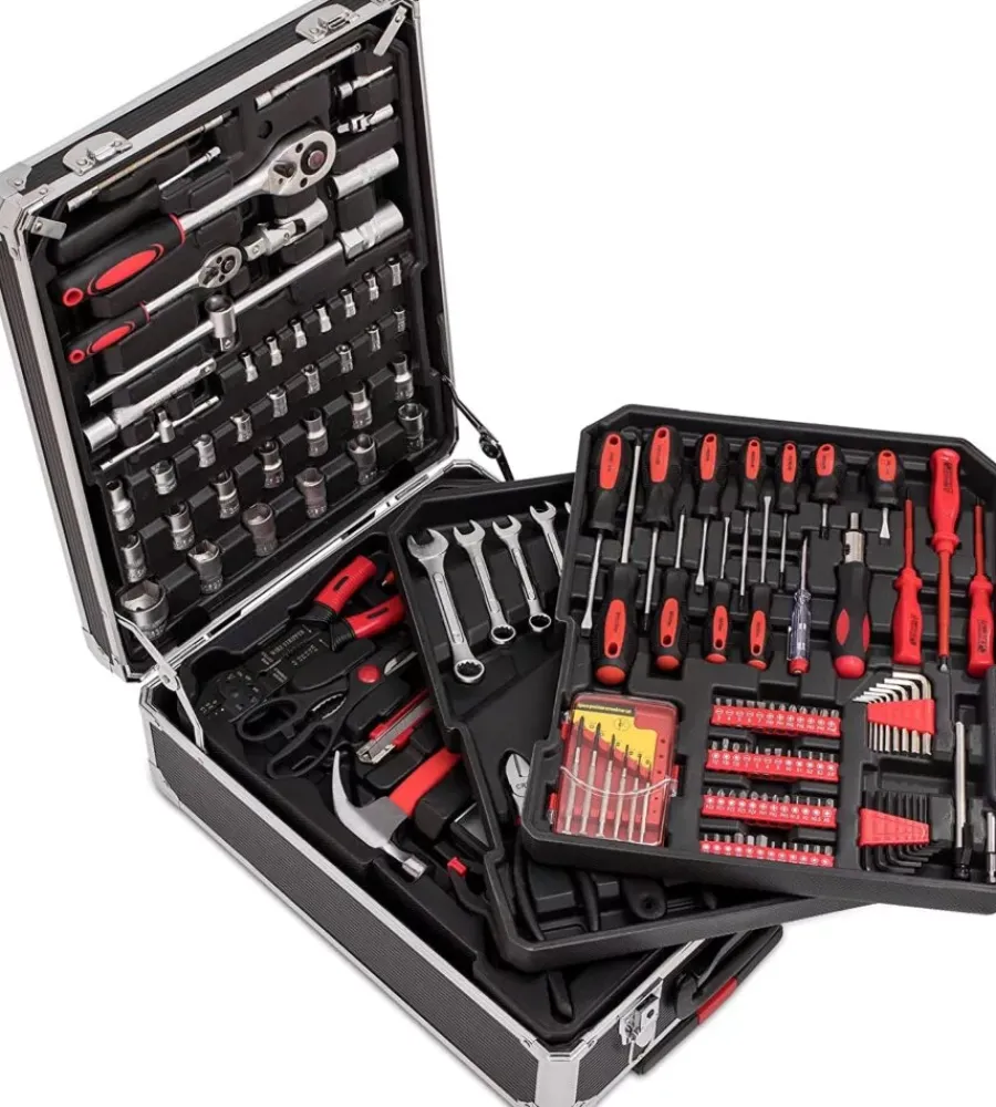 Officina E Garage|Valigia trolley con attrezzi 318 pezzi, 38x22x52,5 cm