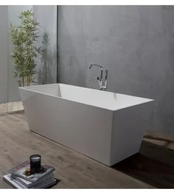 Ceramiche E Accessori- Vasca da bagno "como" bianco lucido, 157x71x56 cm