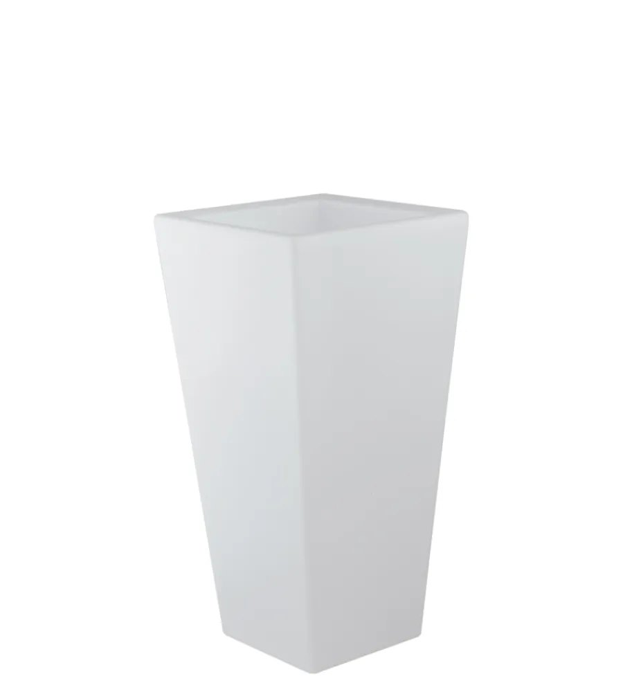 Illuminazione Per Esterno- Vaso da giardino "geco" bianco 38x38x90 cm, 1xe27
