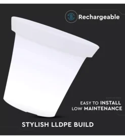 Illuminazione Per Esterno- Vaso decorativo da esterno luminoso led rgb 35,5x32,5 cm