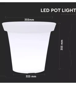 Illuminazione Per Esterno- Vaso decorativo da esterno luminoso led rgb 35,5x32,5 cm