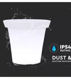 Illuminazione Per Esterno- Vaso decorativo da esterno luminoso led rgb 35,5x32,5 cm