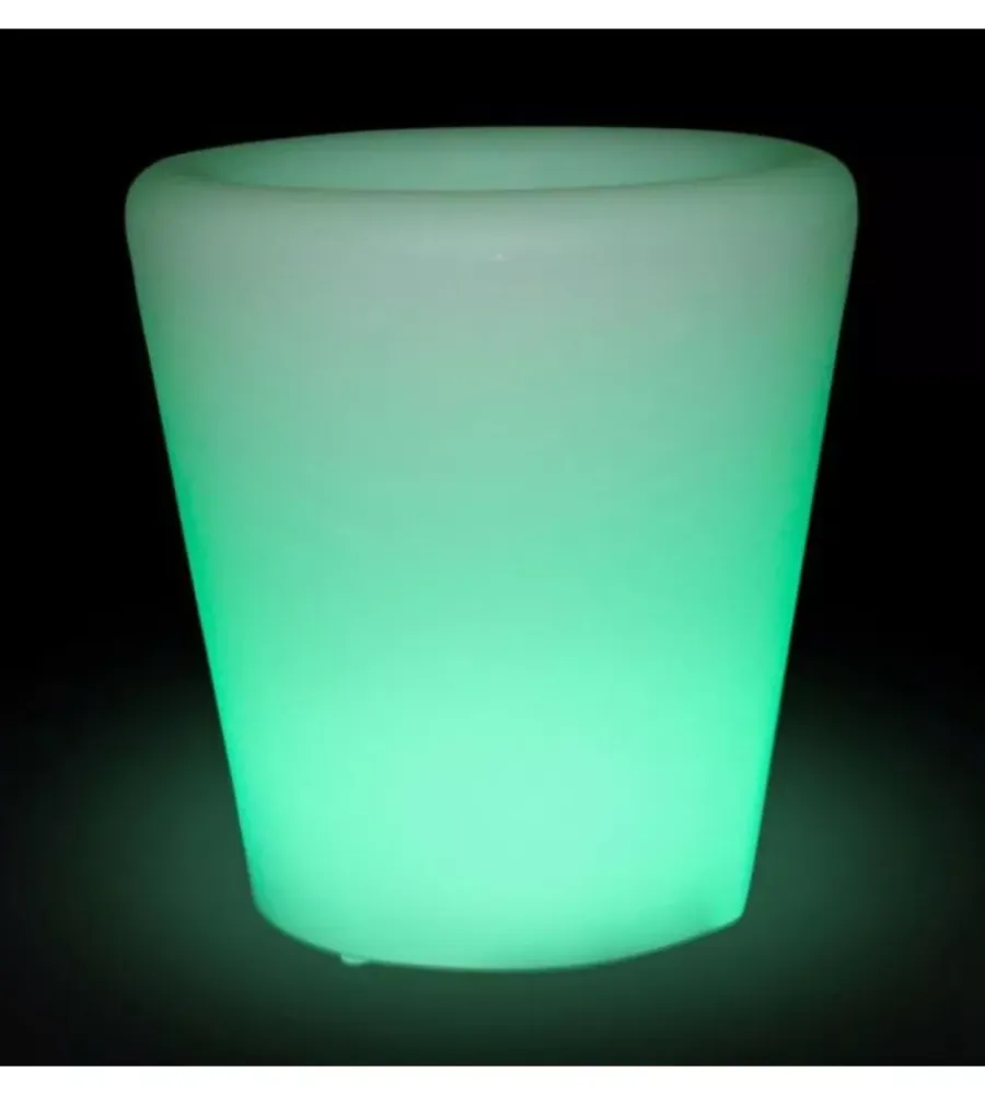 Illuminazione Per Esterno- Vaso decorativo per esterno con illuminazione led rgb 28x29 cm