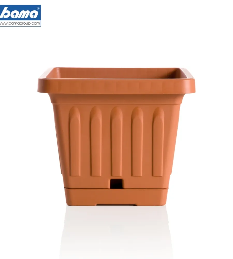 Coltivazione E Cura-Bama Vaso terra quadrato cm. 50 terracotta