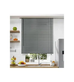 Tessile D'Arredo- Veneziana in vinile grigio con lamelle da 25 mm, 75x160 cm