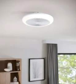 Illuminazione Per Interno-Eglo Ventilatore da soffitto "sayulita 1" bianco con led rbg incluso ø46 cm