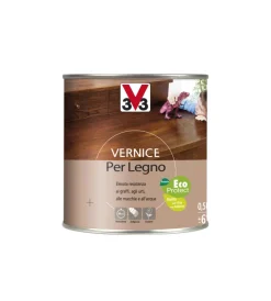 V33 Flatting E Vernici Legno|Vernice per legno - toni legno - aspetto satinato - cioccolato - 0,5 litri