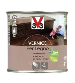 New Vernice per legno - toni legno - aspetto brillante - wengè - 0,25 litri Flatting E Vernici Legno