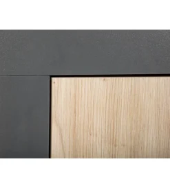 Vetrine E Vetrinette|Vetrina 2 ante grigio e quercia, 100x41,6x147 cm