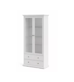 Outlet Vetrina "paris" 2 ante in vetro e 2 cassetti, 96x200x46 cm Vetrine E Vetrinette