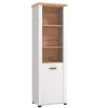 Vetrine E Vetrinette-BellaHome Vetrina "vigo" bianca e quercia, 60,5x41x194,5 cm