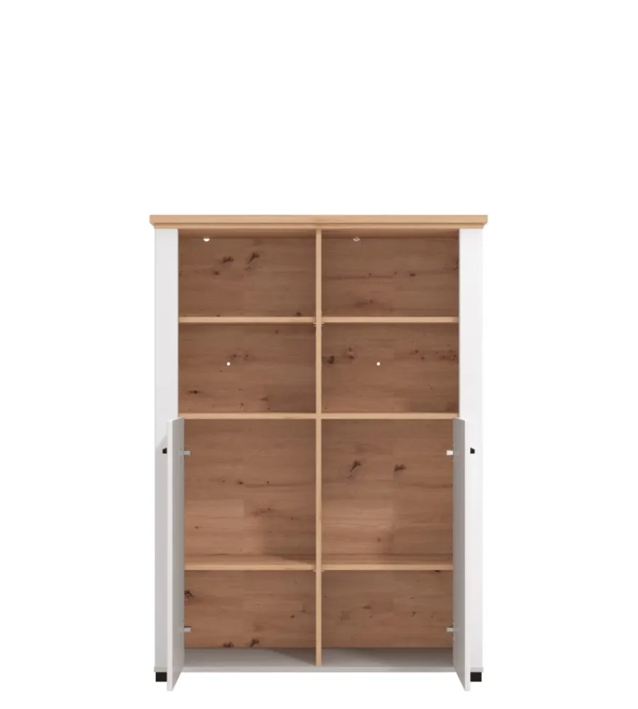 Vetrine E Vetrinette-BellaHome Vetrina "vigo" bianca e quercia, 103,5x41x143 cm