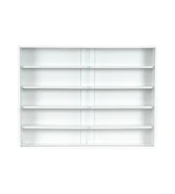 BellaHome Vetrine E Vetrinette|Vetrinetta espositore per collezionismo bianco con ante in vetro temperato 80x11x60 cm
