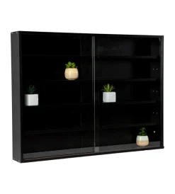 Online Vetrinetta espositore per collezionismo nero con ante in vetro temperato 80x11x60 cm Vetrine E Vetrinette