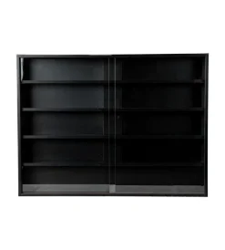 Online Vetrinetta espositore per collezionismo nero con ante in vetro temperato 80x11x60 cm Vetrine E Vetrinette