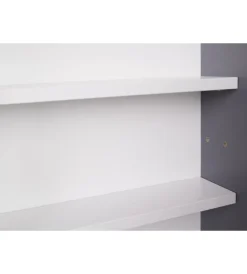 Vetrine E Vetrinette|Vetrinetta scaffale in legno grigio con ante in vetro scorrevoli, 80x9,5x60 cm
