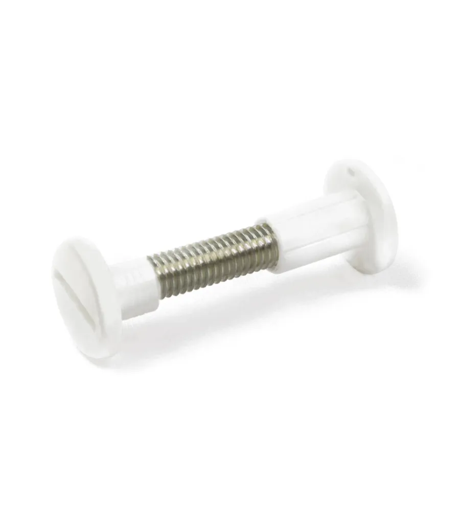 Ferramenta Per Mobili E Infissi- Viti di colegamento in plastica bianca 34 - 40 mm. 4 pz.