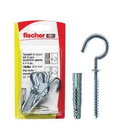 Sistemi Di Fissaggio-Fischer 6x35 ux  r k tasselli in nylon con occhiolo aperto