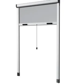 Tessile D'Arredo- Zanzariera avvolgibile per finestre bianca con apertura verticale 160x150 cm