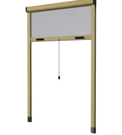 Tessile D'Arredo- Zanzariera avvolgibile per finestre bronzo con apertura verticale 130x150 cm
