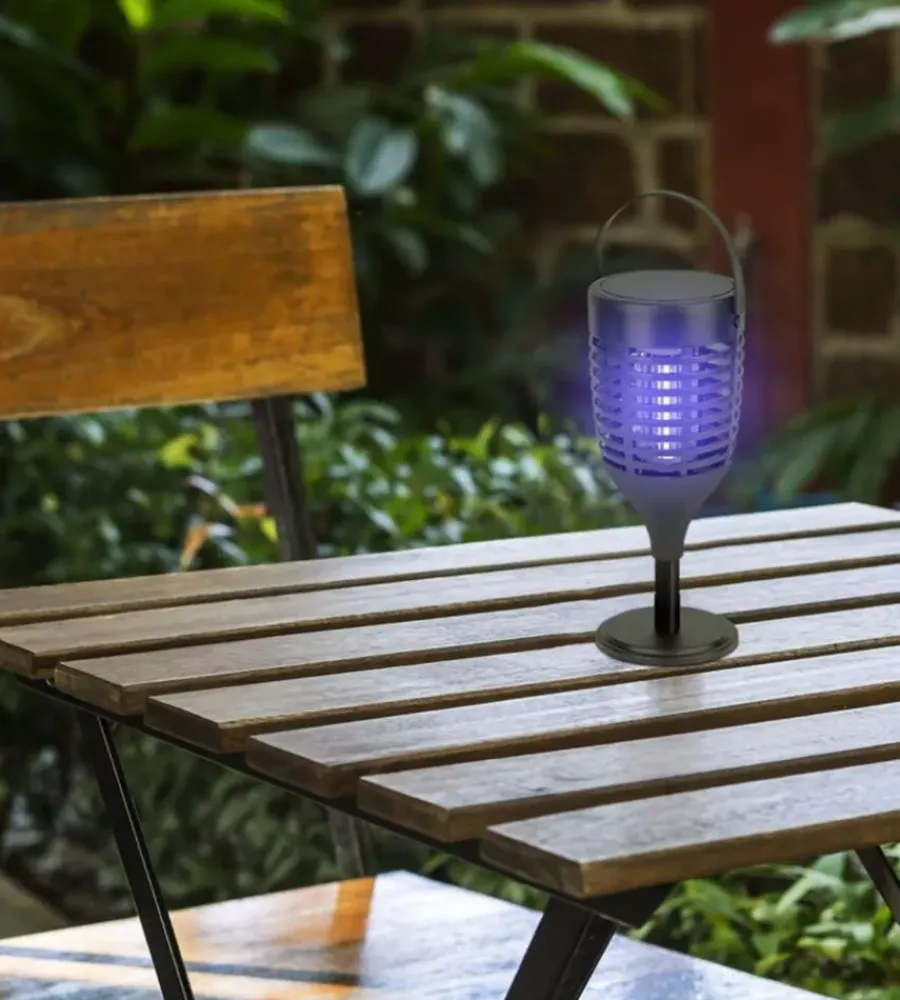 New Zanzariera elettrica solare ricaricabile vtac nero 1,3w Illuminazione Per Esterno