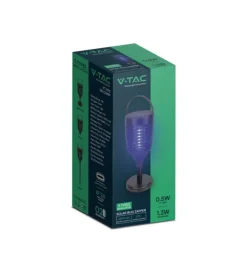 New Zanzariera elettrica solare ricaricabile vtac nero 1,3w Illuminazione Per Esterno