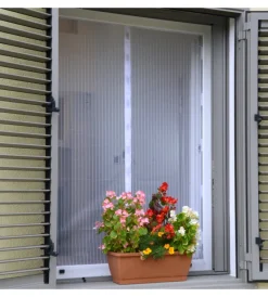 Tessile D'Arredo- Zanzariera magnetica a pannelli per finestre bianca 150x180 cm