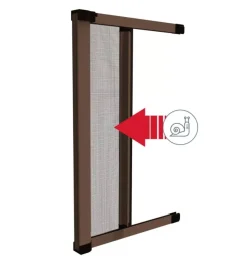 Tessile D'Arredo- Zanzariera orizzontale per porta finestra con frizione "roto" marrone 160x250 cm