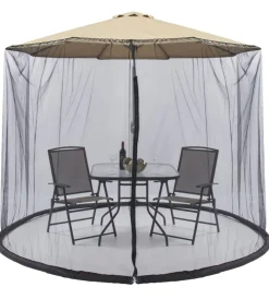 EuroGarden Coperture Per Esterno E Accessori|Zanzariera per ombrellone con zip 3x3 m