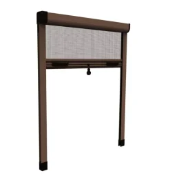 Tessile D'Arredo|Zanzariera verticale avvolgibile "roto" marrone 100x170 cm