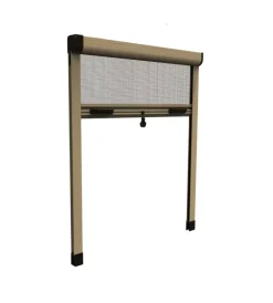 Tessile D'Arredo|Zanzariera verticale avvolgibile "roto" bronzo 140x170 cm