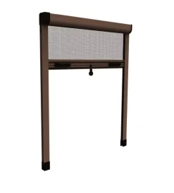 New Zanzariera verticale avvolgibile "roto" marrone 140x170 cm Tessile D'Arredo